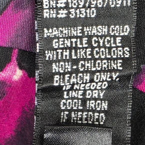 Womens AGB Purple Black Abstract Print Dress V-Neck 3/4 Sleeve Polyester Size 14 - Picture 8 of 8